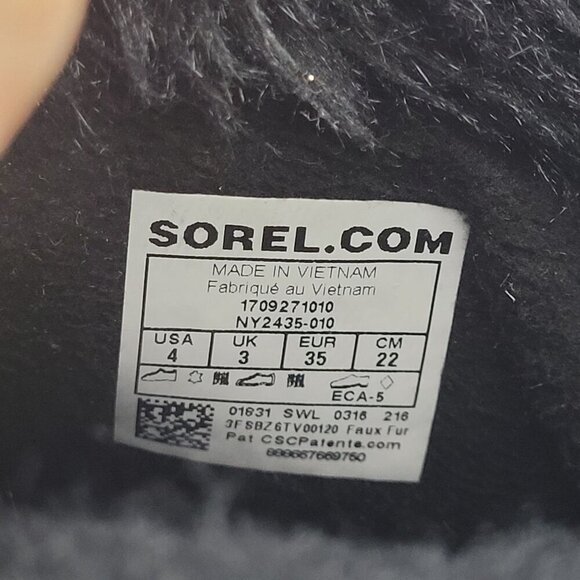 Sorel Youth Boy's Suede Winter Boots Size 4 Faux Fur Lined Check Pattern JPT - Picture 3 of 10